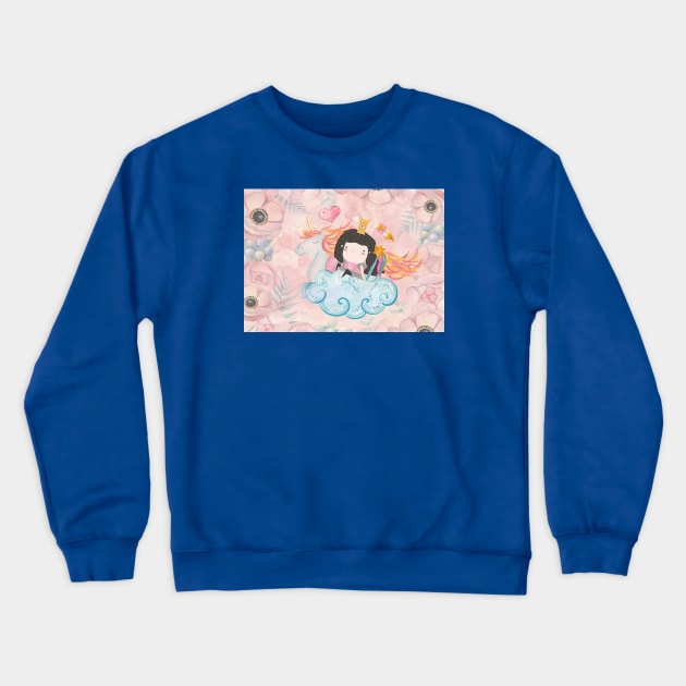 Little Princess Crewneck Sweatshirt by Phatpuppy Art